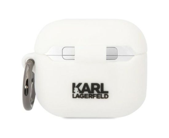 Karl Lagerfeld 3D Logo NFT Karl Head Silicone Case for Airpods 3 White