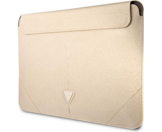 Original GUESS Laptop Sleeve Saffiano Triangle Logo GUCS16PSATLE 16 inches beige