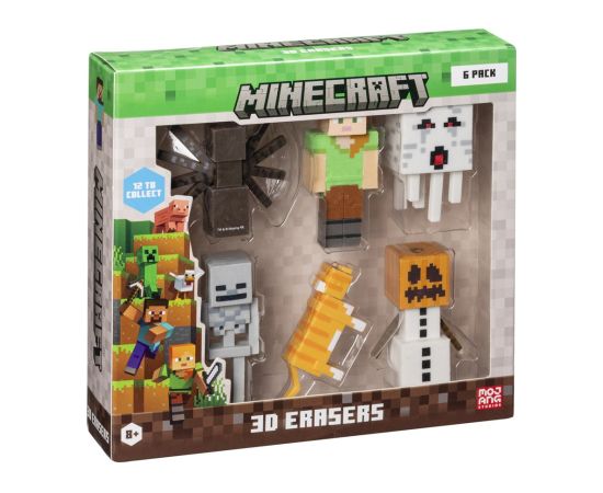 P.m.i. Kids World MINECRAFT 3D ERASERS - 6 PACK DELUXE BOX VER.B