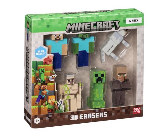 P.m.i. Kids World MINECRAFT 3D ERASERS - 6 PACK DELUXE BOX VER.A