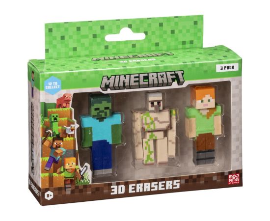 P.m.i. Kids World MINECRAFT 3D ERASERS - 3 PACK VER.C