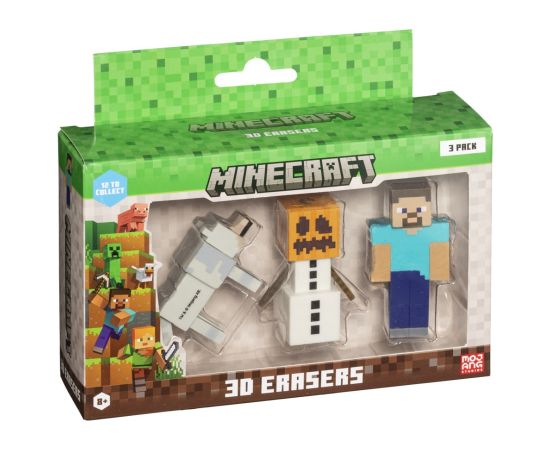 P.m.i. Kids World MINECRAFT 3D ERASERS - 3 PACK VER.B