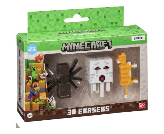 P.m.i. Kids World MINECRAFT 3D ERASERS - 3 PACK VER.A