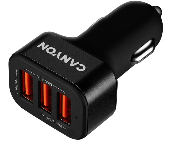 CANYON car charger C-06 3.1A/3USB-A Black