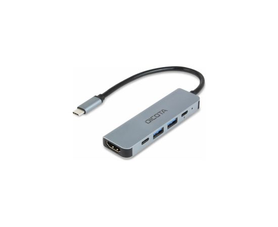 DICOTA D32060 5-in-1 4K PD 100 W USB Type-C Video Hub Silver