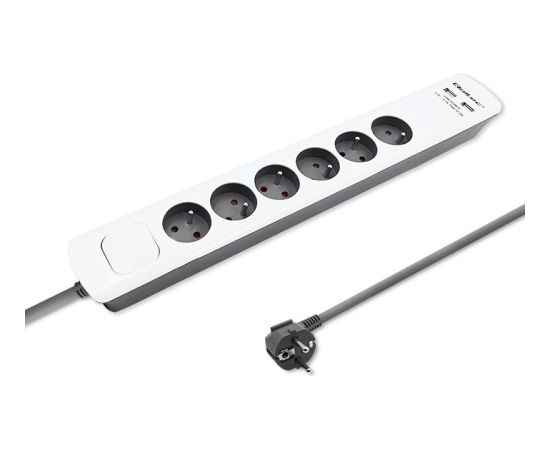 Qoltec 50294 surge protector White-grey 6 AC outlet(s) 230 V 1.8 m