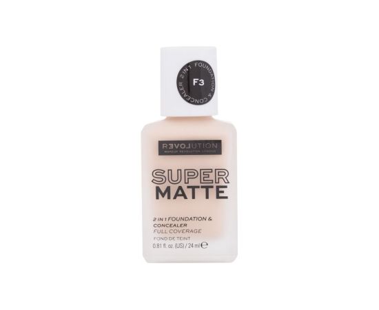 Makeup Revolution Super / Matte 2 in 1 Foundation & Concealer 24ml W / Makeup