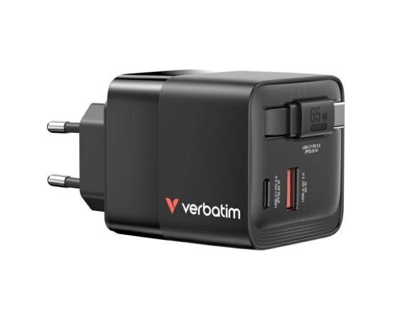 Verbatim 32217 GaN Зарядка 65W 2x USB-C / USB-A + Aдаптер