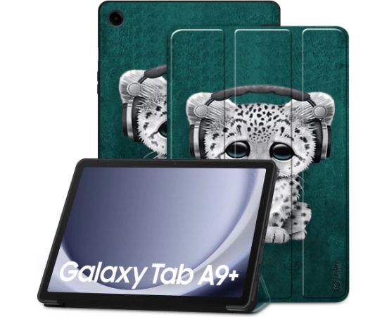 Tech-Protect SmartCase case for Samsung Galaxy Tab A9+ 11" X210 | X215 | X216 - blue with a cat