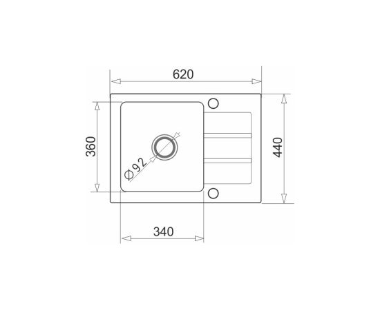 One-bowl sink with draining board Maidsinks Promo 62x44 1B 1D E070053701