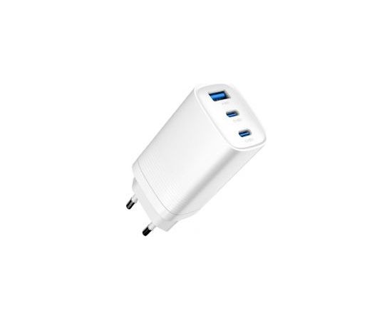 Evelatus   65W Max Fast Charger EU USB-C1/USB-C1/USB-A White