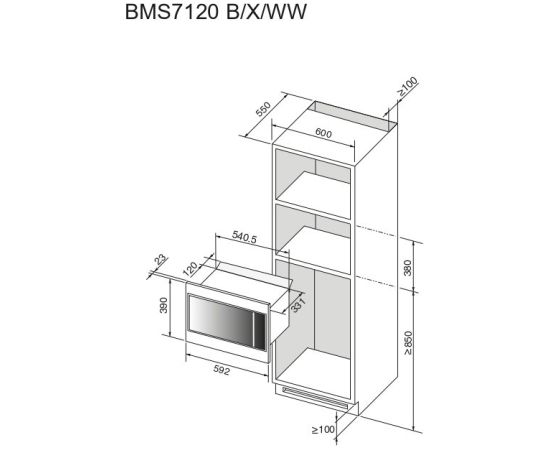 Built-in microwave oven Brandt BMS7120WW