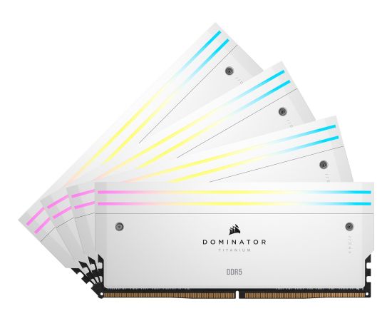 Corsair DDR5 - 64GB - 6400 - CL - 32 (4x 16 GB) quad kit, RAM (white, CMP64GX5M4B6400C32W, Dominator Titanium, INTEL XMP)