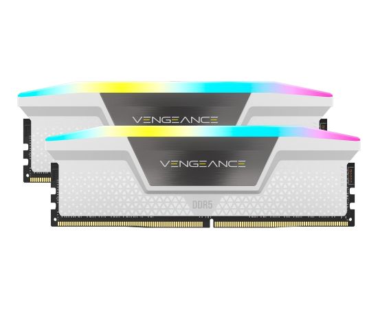 Corsair DDR5 - 64GB - 6000 - CL - 30 (2x 32 GB) dual kit, RAM (white, CMH64GX5M2B6000C30W, Vengeance RGB, INTEL XMP)