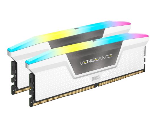 Corsair DDR5 - 64GB - 6000 - CL - 30 (2x 32 GB) dual kit, RAM (white, CMH64GX5M2B6000C30W, Vengeance RGB, INTEL XMP)