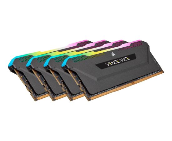 Corsair DDR4 -128 GB -3200 - CL - 16 - Quad-Kit, RAM (black, CMH128GX4M4E3200C16, Vengeance RGB PRO SL)