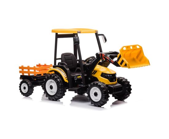 Lean Cars Battery-operated tractor with trailer Hercules Yellow 24V