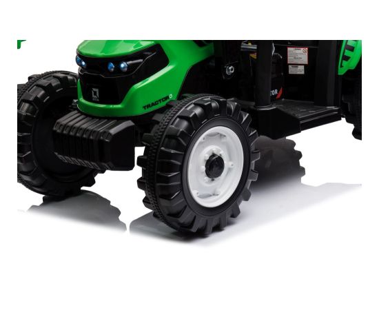 Lean Cars Hercules Battery-Powered Tractor With Trailer, Green 24V