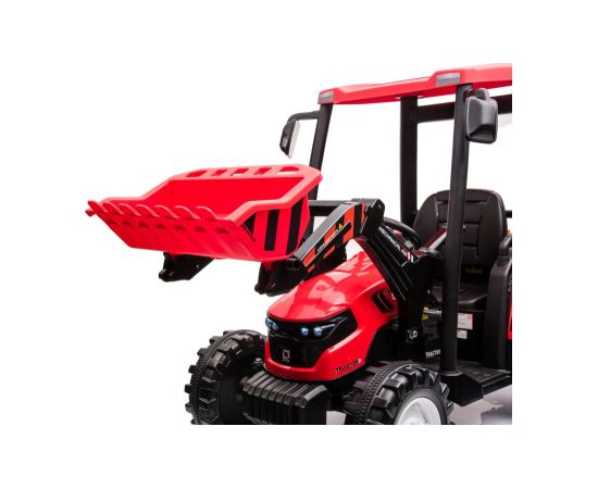 Lean Cars Battery-operated tractor with trailer Hercules Red 24V