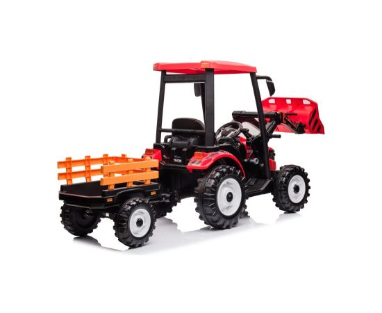 Lean Cars Battery-operated tractor with trailer Hercules Red 24V