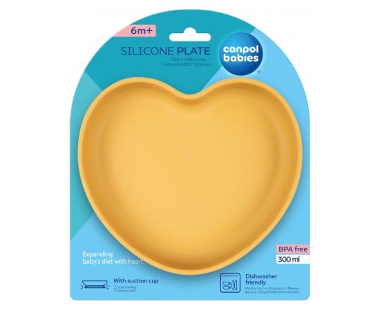 Bērnu bļoda HEART ar piesūcekni Canpol babies 80/309 yellow