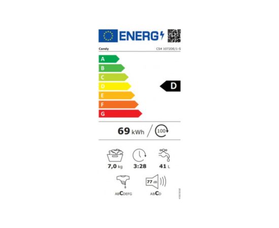 CANDY CS4 1072DE/1-S Veļas mašīna 7kg 1000rpm