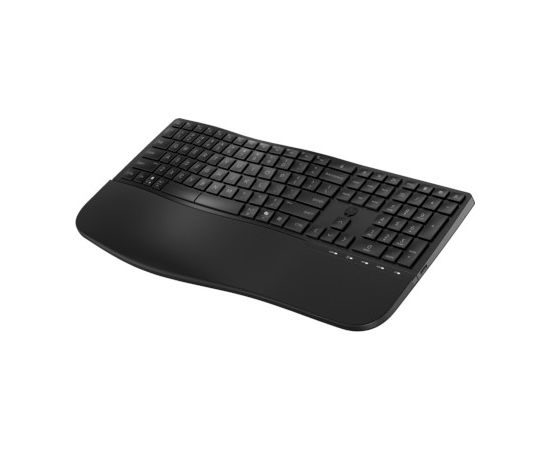 HP 685 Comfort Wireless Bluetooth Wave-Like Keyboard w/Palm Rest - Dual Mode, Sanitizable, Programmable, Adjustable Angles, Tilt - Black - US ENG / 8T6L9UT#ABB