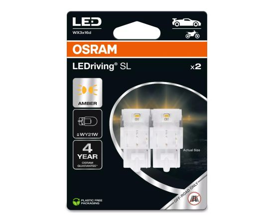 Osram WY21W LED AUTOLAMPAS 1.4W 7504DYP AMBER 12V WX3X16D 2gab