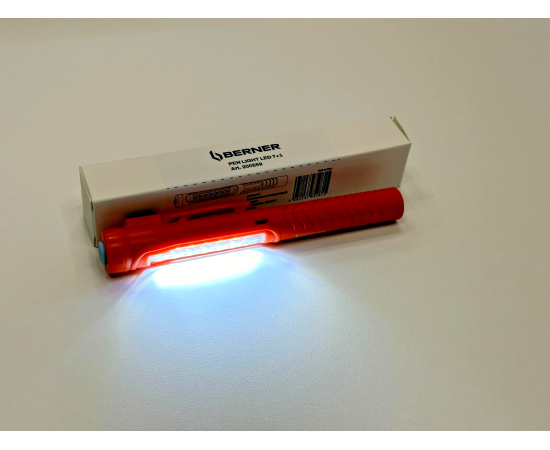 BERNER 200559 Pen Light 7 Led Micro USB Charging Workshop Light Pildspalvas tipa lukturis