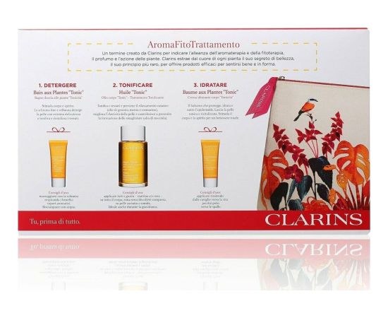 Clarins Aroma Tonic Zestaw pielęgnacyjny olejek do ciała 100ml + płyn do kąpieli 30ml + balsam 30ml