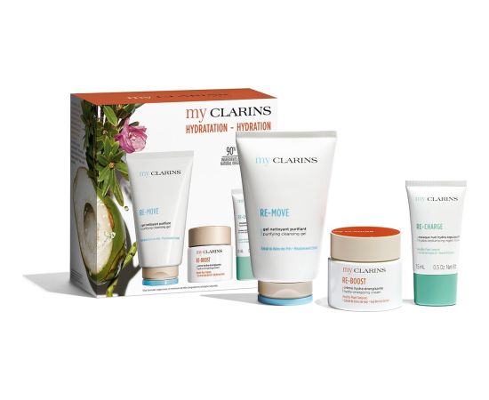 Clarins CLARINS SET (RE-MOVE DETOXIFY DERMO-CLEANSIING GEL 125ML +  RE-BOOST HYDRA-ENERGIZING CREAM 50ML + RE-CHARGE DETOX-REPLUMPING NIGHT MASK 15ML)