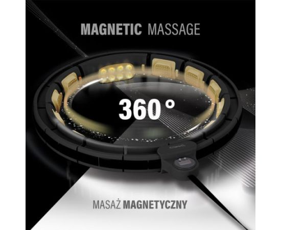 Vingrošanas aplis ar skaitītāju HHM13 NEW HULA HOOP BLACK/GOLD MAGNETIC WITH WEIGHT + COUNTER HMS