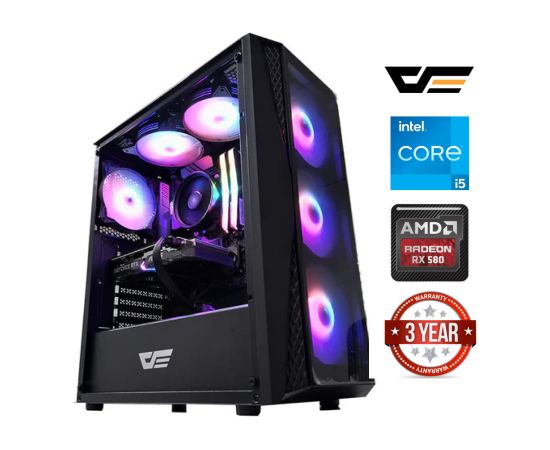 MDD Core i5-12400f 16GB 512GB SSD 1TB HDD RX 580 Windows 11 Pro