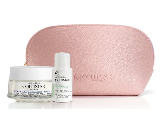 Collistar SET (COLLAGEN BALM CREAM + SALICYLIC ACID LOTION 15ML + SELF TANNING DROPS SAMPLE + COSMETICS BAG)