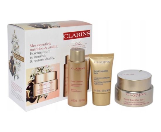 Clarins CLARINS SET (NUTRI-LUMIERE DAY CREAM 50ML + NUTRI-LUMIERE RENEWING TREATMENT ESSENCE 50 ML + NUTRI-LUMIERE NIGHT CREAM 15ML)