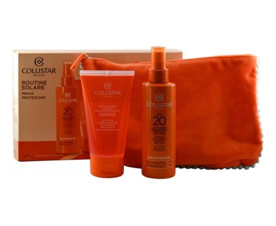 Collistar COLLISTAR SET (MOISTURIZING FACE-BODY TANNING SPRAY MILK SPF 20 + RESTORATIVE MOISTURIZING AFTER SUN SHOWER-SHAMPOO + COSMETICS BAG)