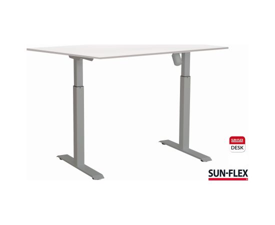 Regulējama augstuma rakstāmgalds SUN-FLEX ADAPT I,  balta virsma un pelēks rāmis 120x80 cm