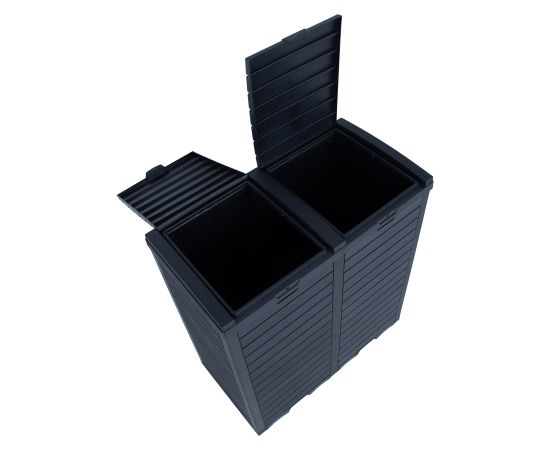 Trash bin GALA 78x41xH86cm/230L, black plastic