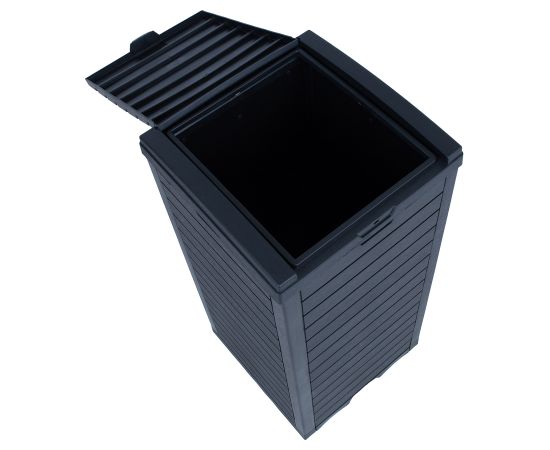 Trash bin GALA 41x41xH86cm/118L, black plastic