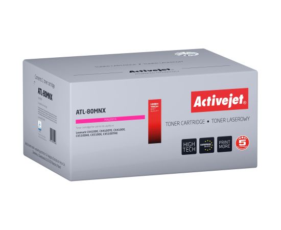 Activejet Toner ATL-80MNX (replacement Lexmark 80C2HME, Supreme; 3000 pages; magenta)