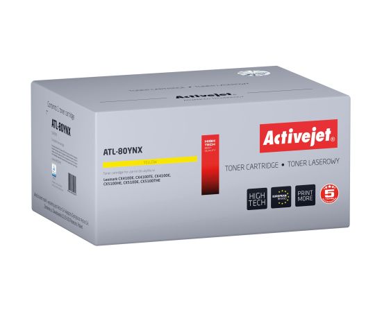 Activejet Toner ATL-80YNX (replacement Lexmark 80C2HYE, Supreme; 3000 pages; yellow)