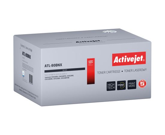 Activejet toner ATL-80BNX (replacement Lexmark 80C2HKE, Supreme; 4000 pages; black)