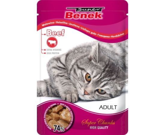 SUPER BENEK Beef in sauce - wet cat food - 100 g