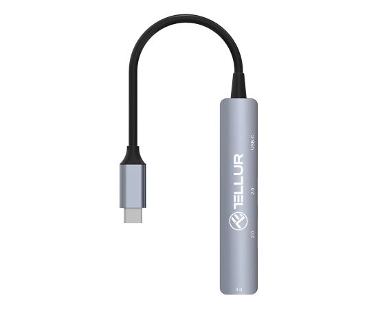 Tellur 4in1 USB-C 3.1 Hub Aluminum, Grey