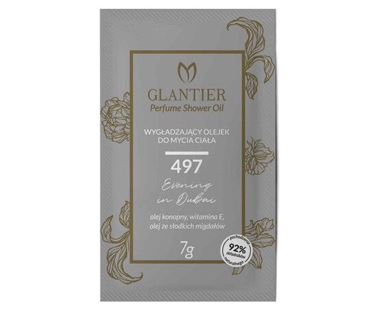 GLANTIER 497 PERFUME SHOWER OIL SAMPLE 7g - Ķermeņa dušas eļļa gludai ādai sievietēm