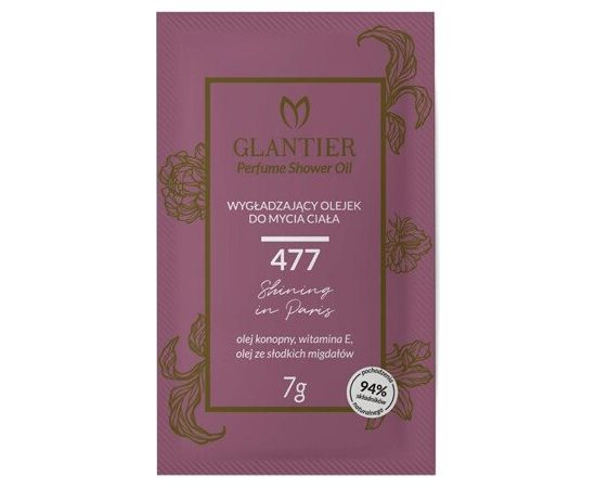 GLANTIER 477 PERFUME SHOWER OIL SAMPLE 7g - Ķermeņa dušas eļļa gludai ādai sievietēm