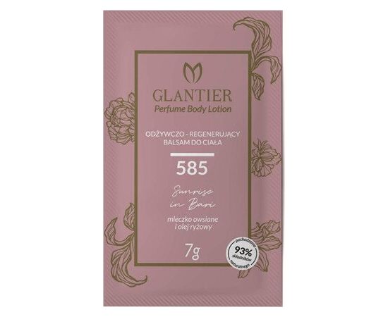 GLANTIER 585 PERFUME BODY LOTION SAMPLE 7g - Barojošs un atjaunojošs ķermeņa losjons sievietēm