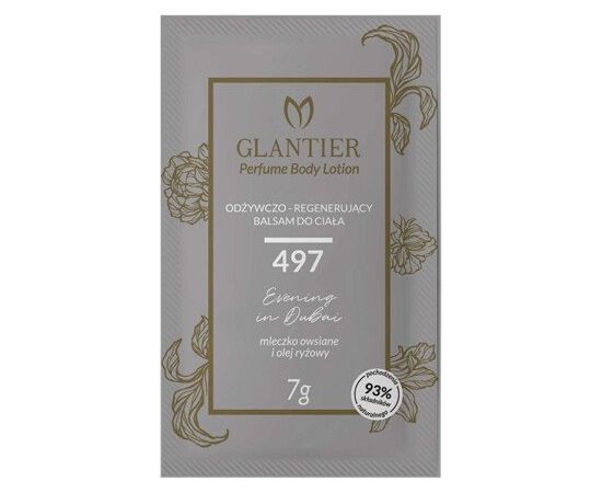 GLANTIER 497 PERFUME BODY LOTION SAMPLE 7g  - Barojošs un atjaunojošs ķermeņa losjons sievietēm