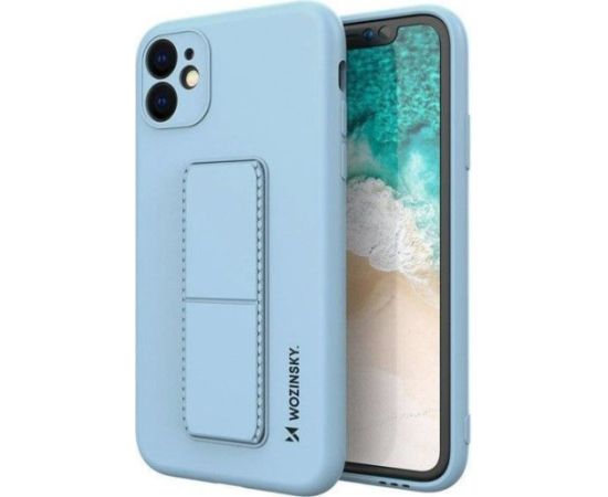 iLike Samsung  Galaxy A22 5G Kickstand Case Silicone Stand Cover Light Blue