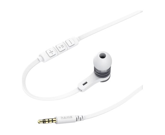 Hama 00184136 Intense Headphones In-Ear White austiņas ar vadu austiņas ar vadu